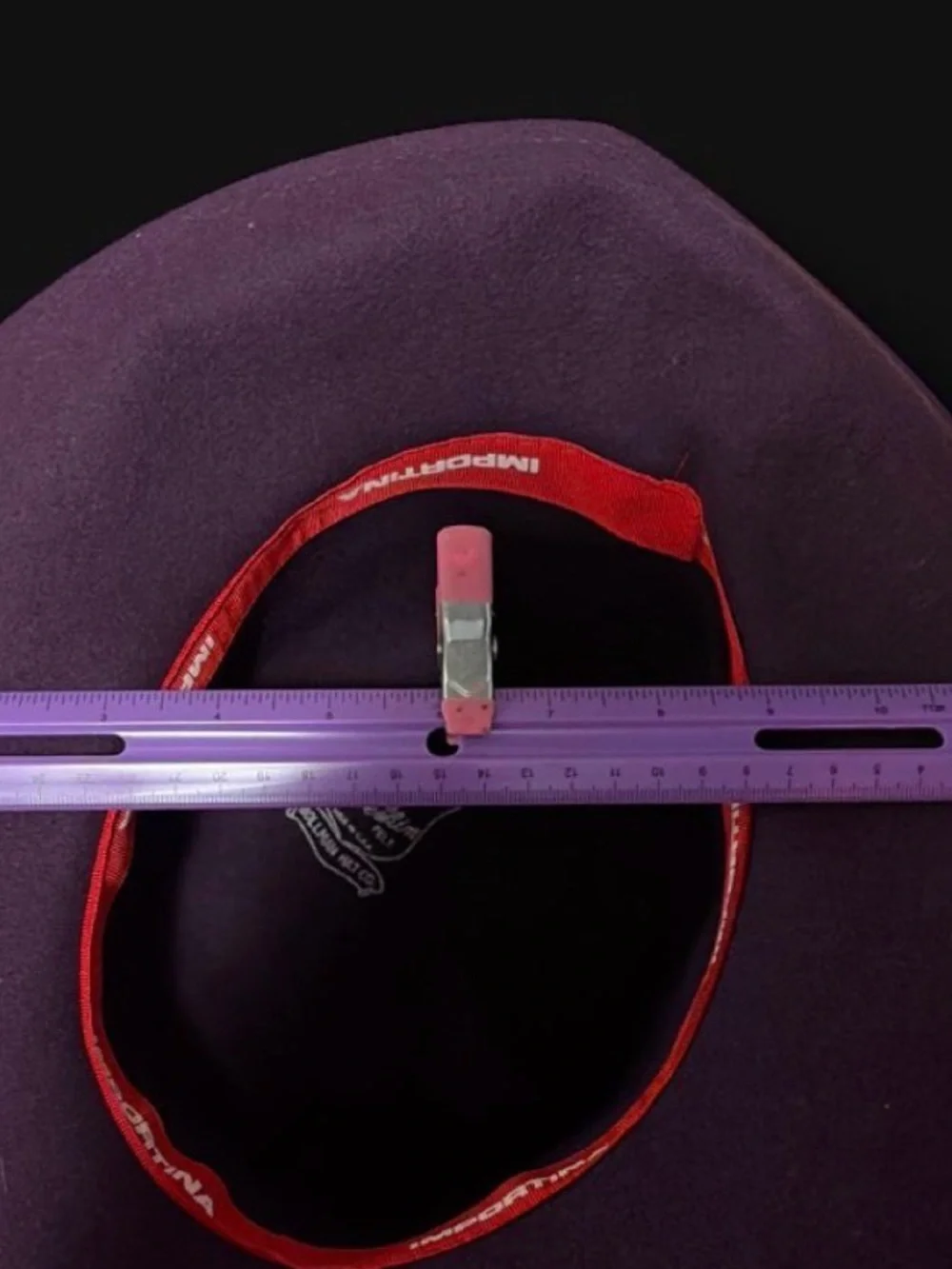Womens Purple Wool Cloche Hat with Black Velvet Band